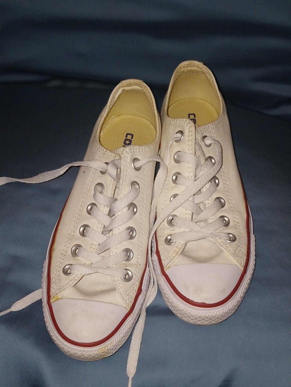 Classic Low-Top Canvas Sneakers in Off-White